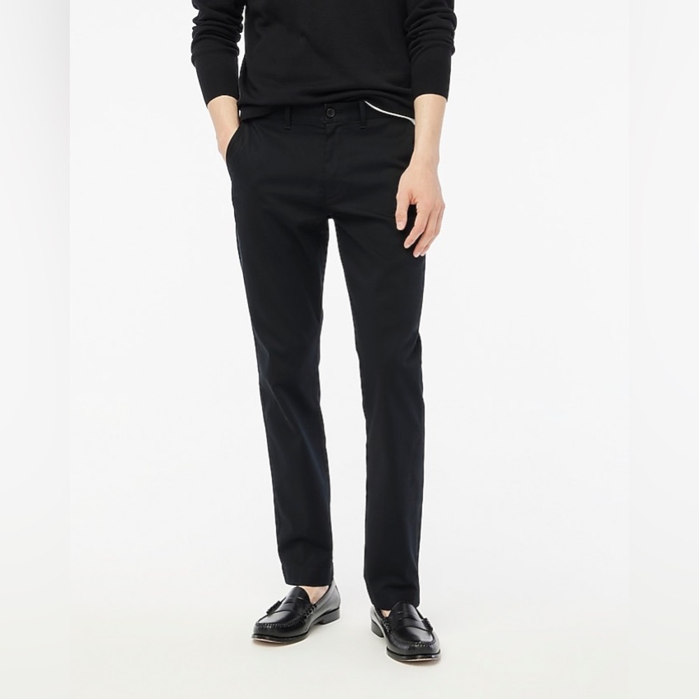 J. Crew Factory Straight-fit flex chino pant in Black